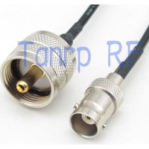 6in UHF PL259 male plug to BNC female jack RF connector adapter 15CM Pigtail coaxial jumper cable RG174 extension cord
