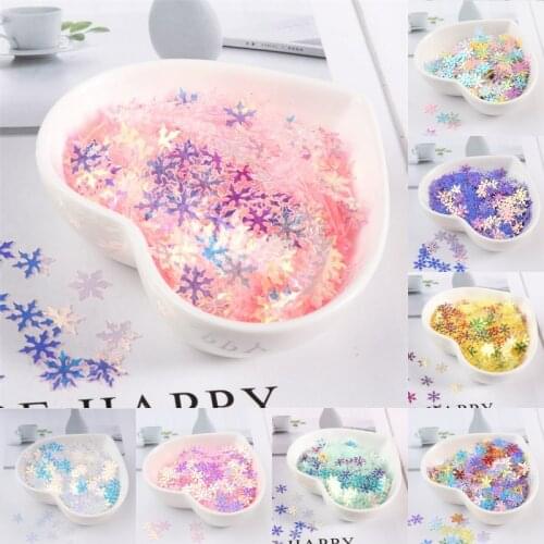 9mm Snow Flake Iridescent Confetti Holographic Christmas Kawaii Resin Art Inclusions Floral Sprinkles Kawaii Crafts 10g