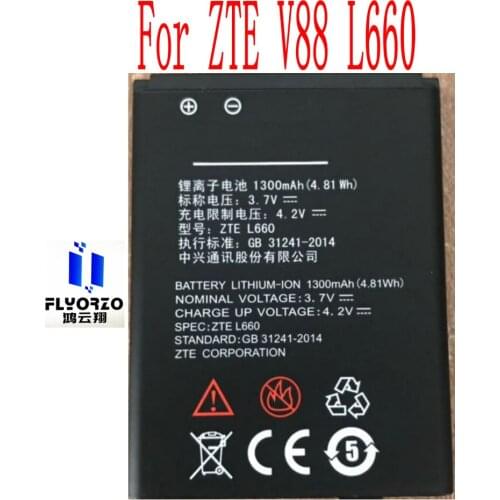 New High Quality 1300mAh ZTE L660 Battery For ZTE V88 L660 Mobile Phone