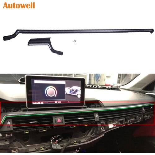 Car Ambient light For Audi A4 A4L RS4 S4 A5 S5 B9 Dashboard Ambient Light Dashboard LED Bar Strip Light Glossy Black Led Trim