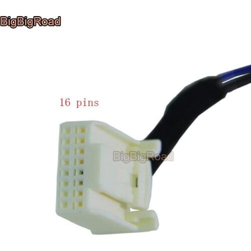 BigBigRoad Car Adapter Connector Wire Cable Rear View backup Camera Original Video Input RCA For Hyundai Elantra Avante Santa Fe