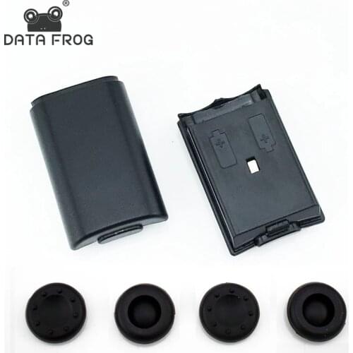 DATA FROG 2pcs Battery Case Replacement Part for Xbox 360 Wireless Gamepad Battery Pack Cover Shell with 4pcs Silicone Grip Caps