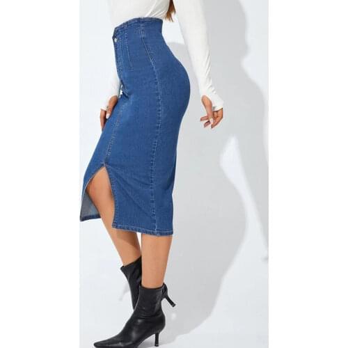 Женские юбки карандаш DenimCoLab China At AliExpress