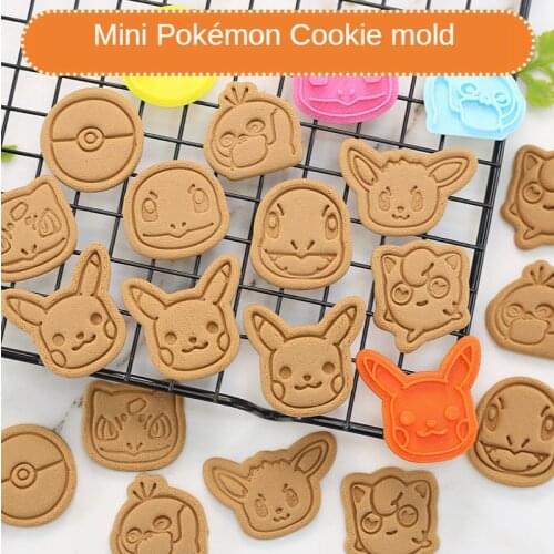Pokemon Cookie Cutter Molds Baking Accessories Toy 3d Cartoon Pikachu Cake Decorating Tools Cute Anime Kids Christmas Gifts