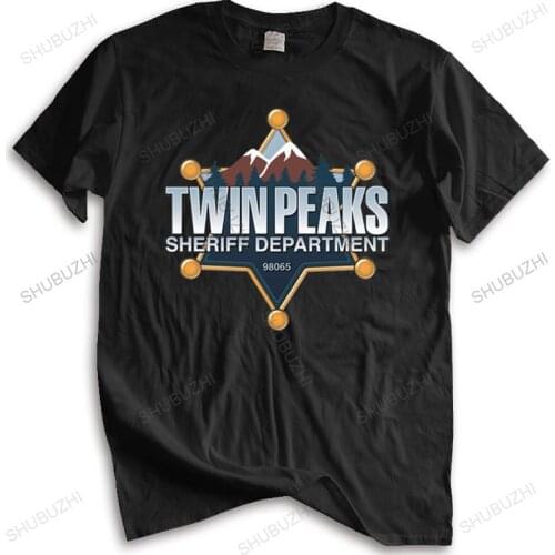 Cotton Tshirt Men Crew Neck Tops Twin Peaks Sheriff Department fashion brand T-Shirt Unisex Teeshirt Euro Size