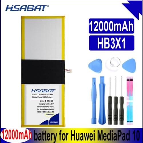 HSABAT HB3X1 HB3484v3eaw-12 12000mAh Tablet PC Battery For Huawei MediaPad 10 Link S10-201wa