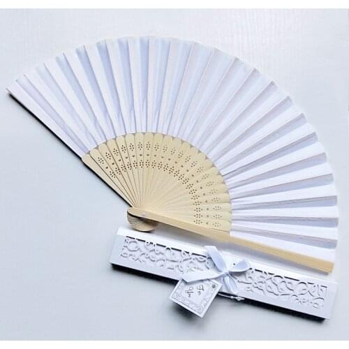 Personalized Engraved Ladies Folding Hand Silk Fan Dance Fold Vintage Fans With Gift Box Customized Wedding Party Favors