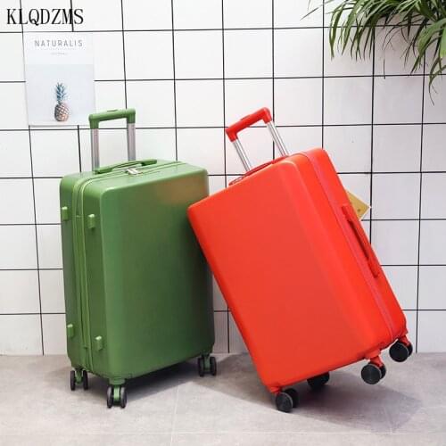KLQDZMS 20’’24Inch Ins Simple Style New Universal Luggage On Wheels PC Spinner Rolling Suitcase Hot Sell Portable Bag