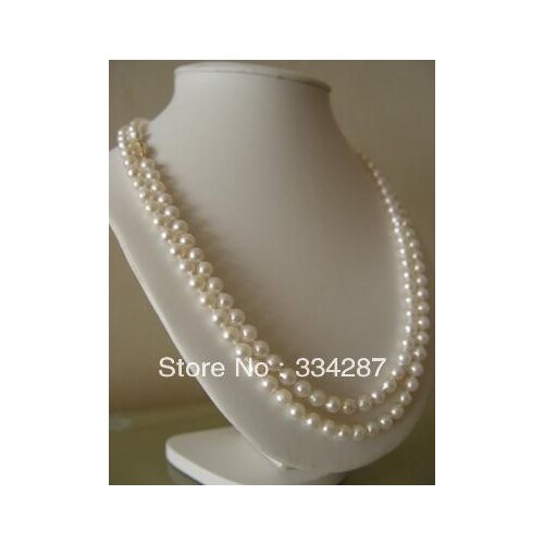 Beautiful 7-8MM White Akoya Pearl Necklace 48"