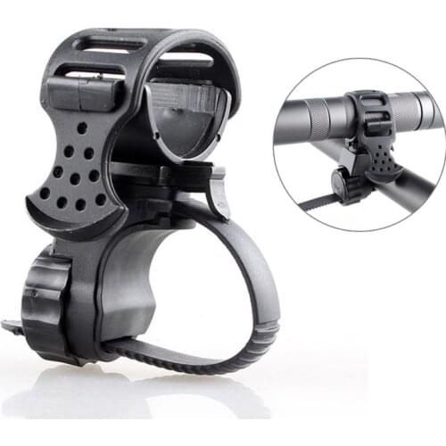 Mountain Bike Mount Bicycle Front Light Bracket Flashlight Holder 360 Rotation With Antiskid Rubber Waterproof Bike Accessories