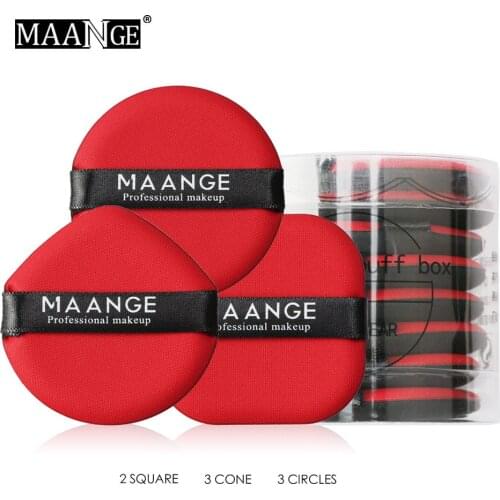 MAANGE 3/8pcs Makeup Air Cushion Red Sponge Puff Set Clear Gel Smooth Powder Foundation BB CC Cream Contour Facial Cosmetic Tool