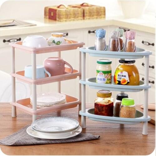 Mult-functional 3 Layer Combination Storage Rack Practical Hollow-out Sundries Organizor Rack Kitchen Bathroom Shelves Rack