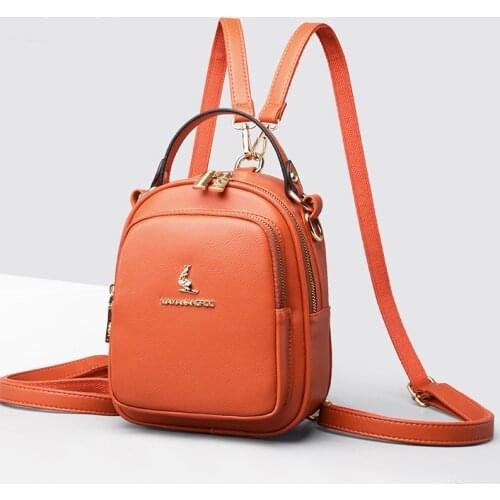 Summer Multifunctional Ladies Small Backpack 2021 Fashion Bagpack High Quality PU Leather Backpacks for School Teenagers Girls