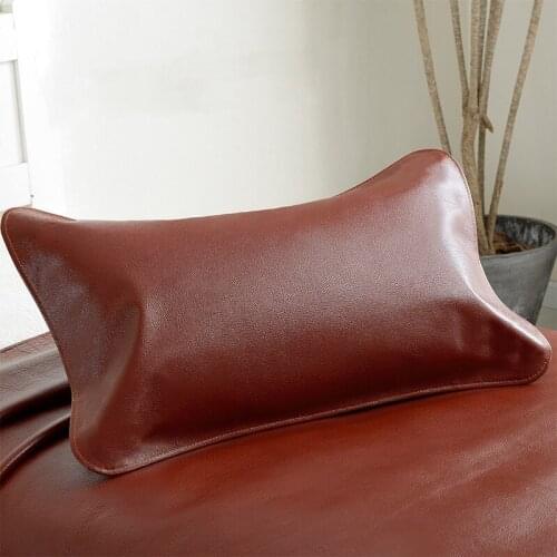First Layer Cowhide Pillowcase, Natural Skin-Friendly, Soft, Comfortable, Healthy And Healthy Leather Single Double Bed Supplies