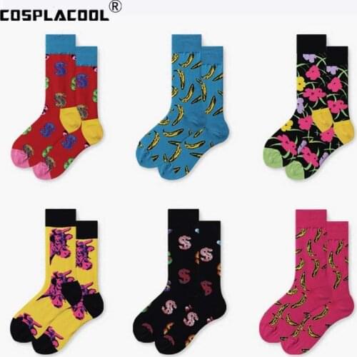 [COSPLACOOL]Creative Harajuku Happy Cool Socks Cotton Crazy Animal Funny Socks Hip Hop Street Cute Socks Fashion Unisex Sokken