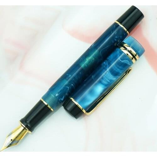 NEW Kaigelu 316 Celluloid Blue Fountain Pen, Beautiful Marble Patterns Iridium EF/F/M Nib Pen Writing Gift for Office Business