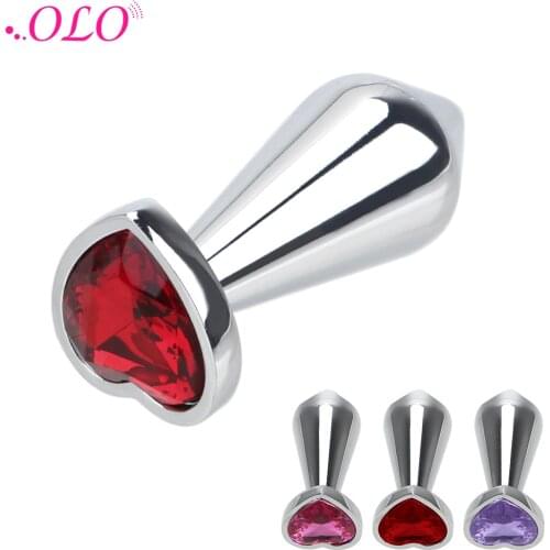 OLO Crystal Jewelry Butt Plug Sex Toys for Men Women Erotic Heart Shaped Adult Products Prostate Massager Anal Plug