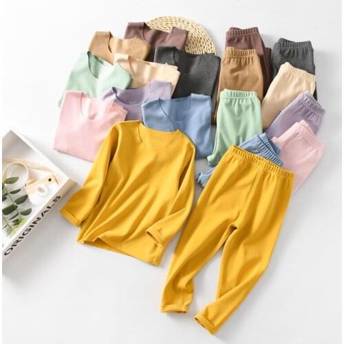 2-18Y Baby Clothes 2020 New Winter Clothes pajamas for Boy and girls Underwear Set Teens long johns set pijama Kids Clothes Set