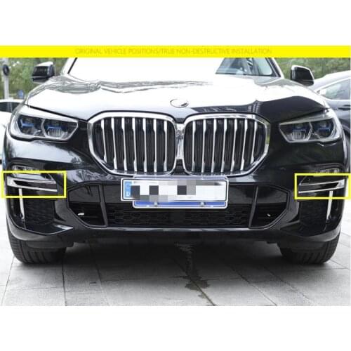 Suitable for BMW new X5 2019-2021 front fog lamp trim strip fangs decorative sticker front bumper trim modification special