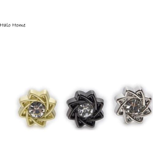 5pcs Flower Shape with rhinestones Metal Shank Shirt Button Sewing Scrapbooking Apparel Supplies Accessories Decor 11mm