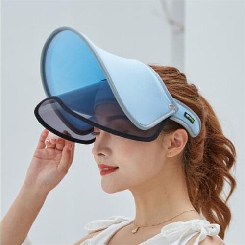 Summer Women Brim Widening Empty Top Visor Hats Adjustable Letter Embroidery Sports Style Female Sunshade Caps Bicycle Sun Hat