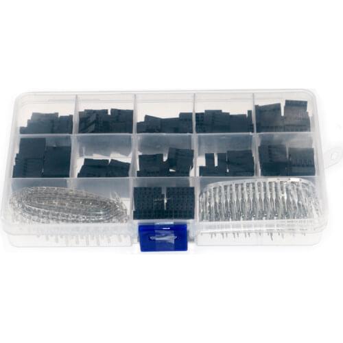 620pcs Dupont Connector 2.54mm Dupont Cable Jumper Wire Pin Header Housing Kit Male Crimp Pins+Female Pin Terminal Connector