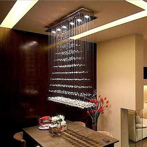 Modern LED Ceiling Light Curtain Partition Living Room Light Pyramid Rectangular Dining Room Restaurant Chandelier led lamps