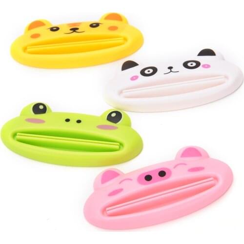 TUANTUAN 1PCS Cute Desk Organzer Multicolor Animal device to squeeze toothpaste out also for Lotions cosmetics avoid wasting