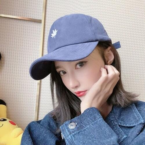 Spring Summer Sun Hat Student Girl Fresh Leaf Embroidery Baseball Cap Korean Soft Top Cap Unisex 125