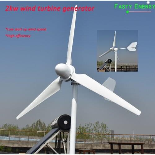 3000W 5000W Factory Price Windmill 96v 120v 240v Free Energy Low Rpm Horizontal Wind Turbine Generator High Efficient Home Use