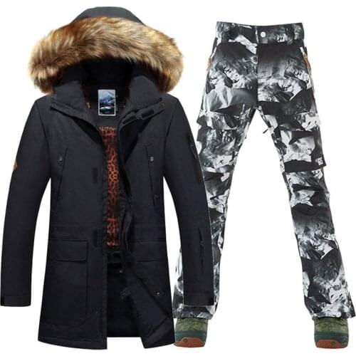 High quality Men Snow jackets + Ski pants Outdoor sports snowboarding suit sets Waterproof windproof Skiing clothes snow Costume