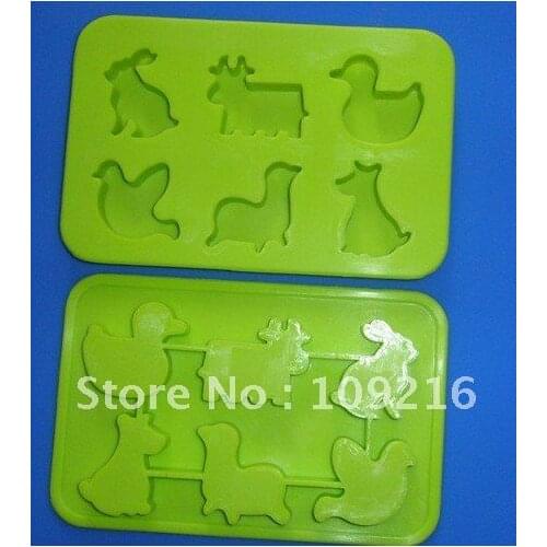 Green Good Quality 100% Food Grade Silicone Cake Mold/Chocolate Mold/ Ice Mold/Muffin Cupcake Pan The Animal Paradise