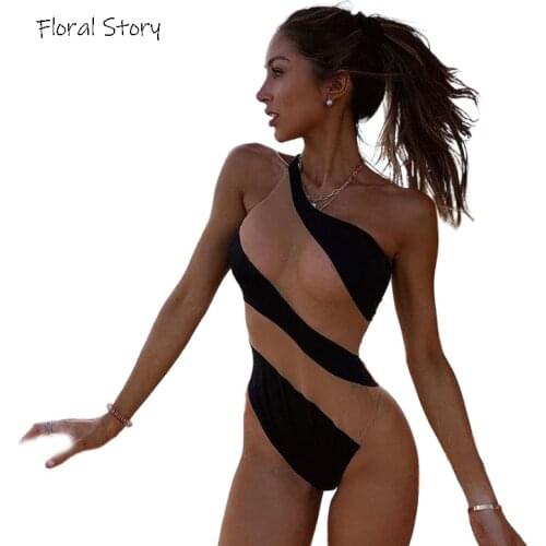 Women Bodysuit FLORAL STORY Woman Slim Rompers Pattached Mesh Bodycon Playsuit 2021 Club Jumpsuit Summer Sexy Beach Bodysuits