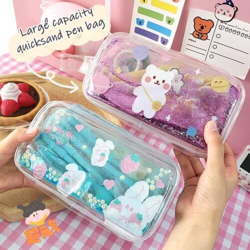 1Pcs Kawaii Pencil Case ins aeolian sand daisy Gift School Pencil Box Pencilcase Pencil Bag School Supplies Stationery