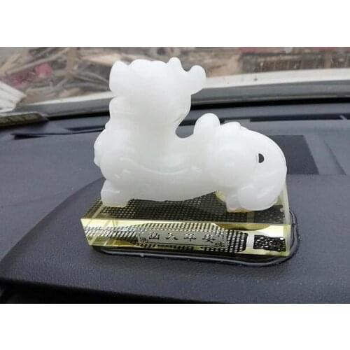 11x6x10cm Glass Lime Jade Green jade Unicorn Lucky evil new car decoration car decoration