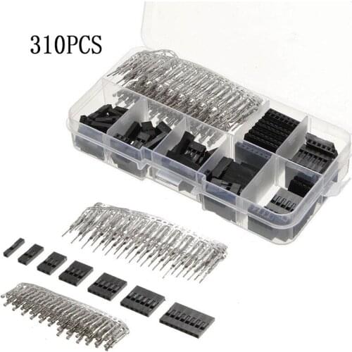 310Pcs 2.54mm Male+Female Dupont Wire Jumper And Header Connector Housing Kit