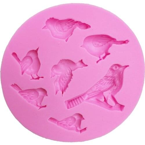 5Pcs 7 holes Birds Silicone Molds Fondant Mold Cake Decorating Tools Chocolate Mould Sugar Craft Molds DIY Cake fi