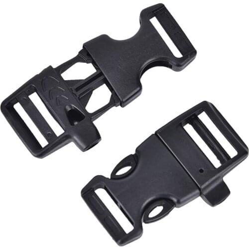 5Pcs/lot Paracord Emergency Contoured Survival Whistle Buckles Curved Side Release Buckles For Paracord Bracelet/Backpack