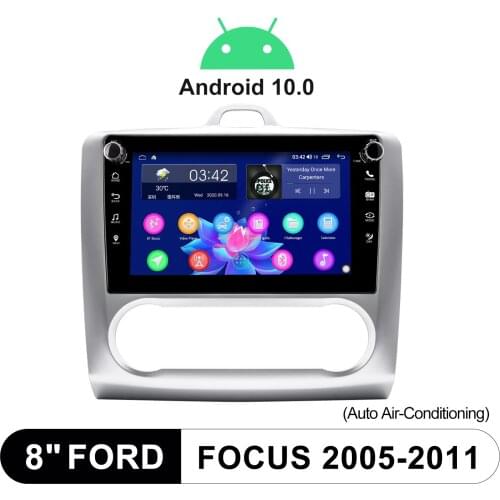 8" Radio Tape Recorder Central Multimedia 1din Android Auto Wireless Carplay Bluetooth For Ford Focus 2005-2011 Car Music System