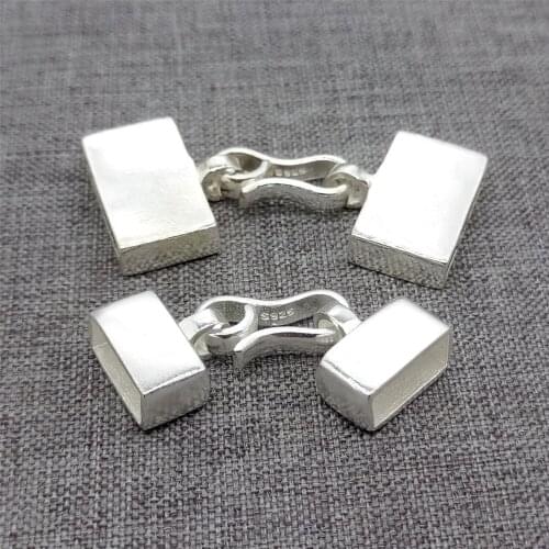 925 Sterling Silver Rectangular Flat Cord End Cap for Bracelet