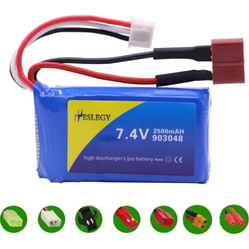 7.4V 2500mAh upgrade lipo Battery for Wltoys A949 A959 A969 A979 K929 RC Helicopter Airplane Cars Boats Spare Parts 7.4 V 903048
