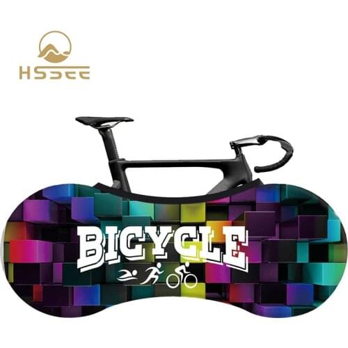 HSSEE 2019 New Fashion Bicycle Cover Elastic Milk Silk Colorful Road Bike Indoor Dust Cover 26“-28” Bicycle Accessories