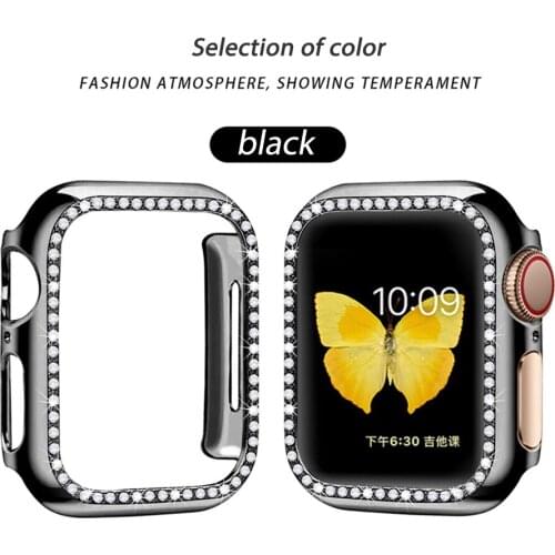 Diamond PC Case Cover For Apple Watch Band 6 5 4 3 2 1 Protect Bumper iWatch Case For Apple Watch Accessories 44mm 40mm 42m 38mm