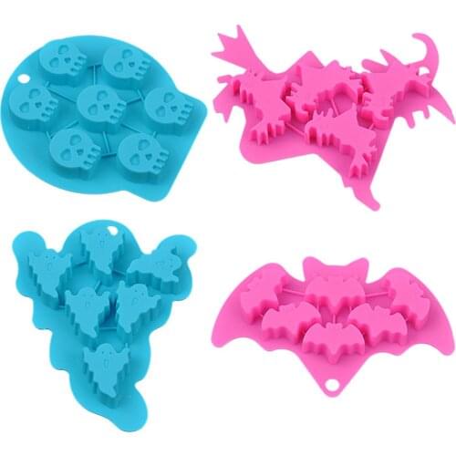 DIY Cake Mold Ghost Festival Party Supplies Non Stick Silicone Mould Tray for Chocolate Pudding Cookie Handmade Soap Baking Tool