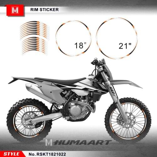 HUMAART Personalised Wheel Rim Stickers Motorbike Decals 21'' x 18'', Style No. RSKT1821022