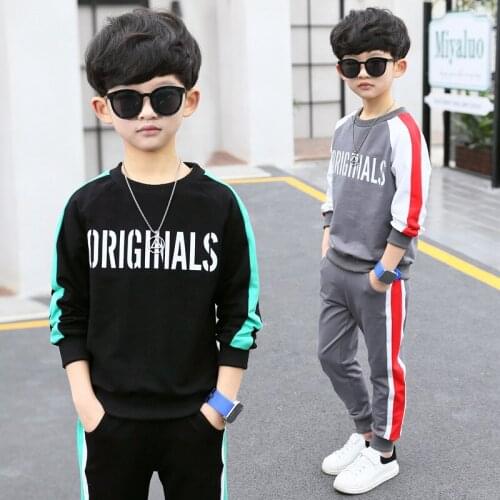 New Spring Autumn Boy Clothing Set Children Sportswear Slim Casual Sweatshirt Pant Teenager Boys 4-8T Kids Jogging Suit