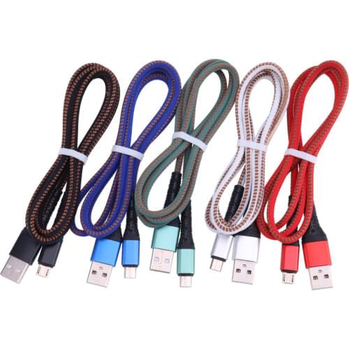 Nylon Braided 1M USB C Micro Type-C Cable Fast Charging for iPhone 11 X 8 7 6 Plus Samsung S9 Huawei Xiaomi Android Charge Wire