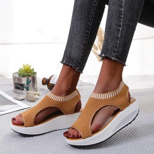 New Fashion Platform Sandals Women Shoes Summer High Heels Ladies Casual Shoes Slip-On Platform Sandals Shoe Woman Sandalias