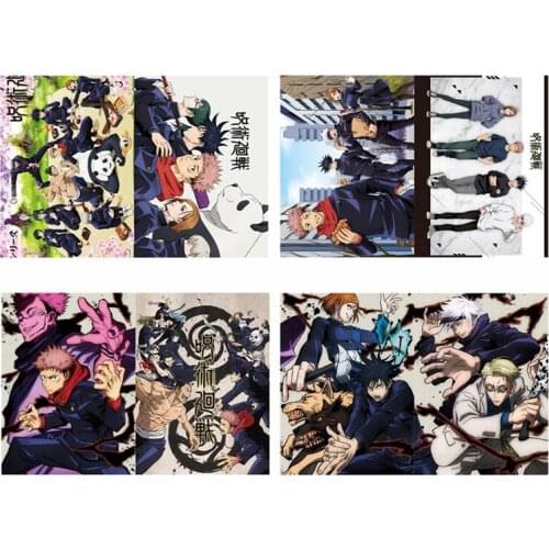 Anime Jujutsu Kaisen Gojou Satoru Itadori Yuji A4 Storage File Folder PVC School Office Paper Document Holder L Shape Organizer