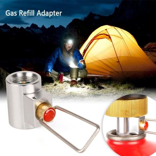 Flat Gas Tank Adapter Valve Canister Gas Convertor Shifter Camping Cylinder Refill Adapter Camping Stove Accessories